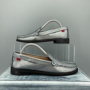 NEW Marc Joseph New York Boy’s Leather East Village Loafers Silver Size 2